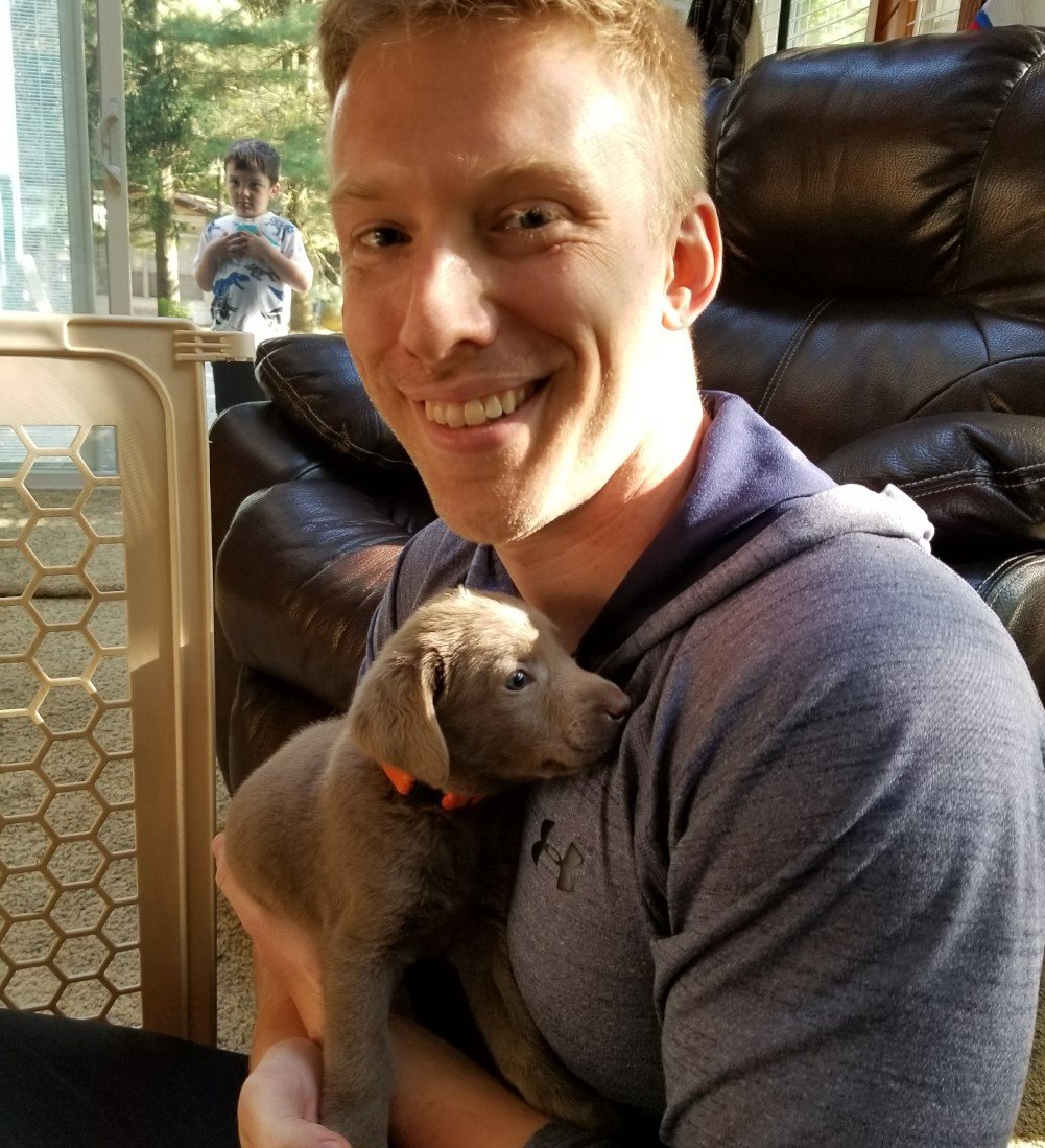 Palmer Meeting his Puppy