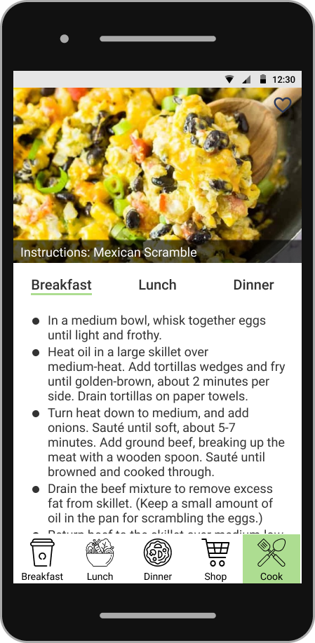 Prototype Breakfast Directions
