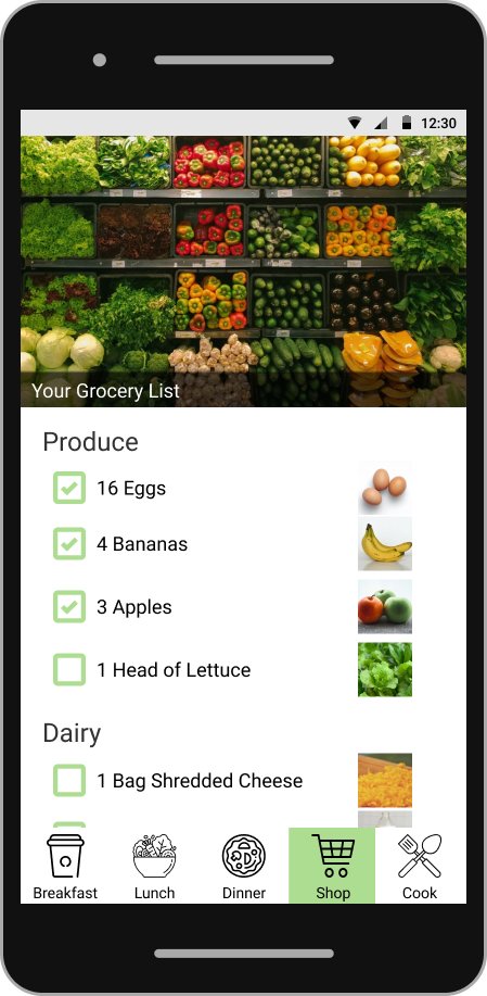 Prototype Grocery List Screen